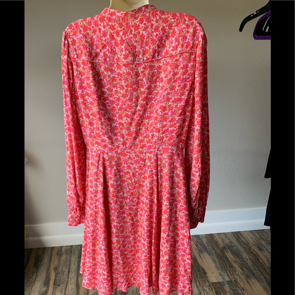 A Loves A Long Sleeve Floral Print Crepe A-Line Dress Size Medium - Picture 2 of 6
